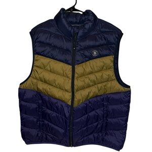 Original Penguin Men’s Blue Olive Green and Puffer Warm Winter Puffer Vest XXL